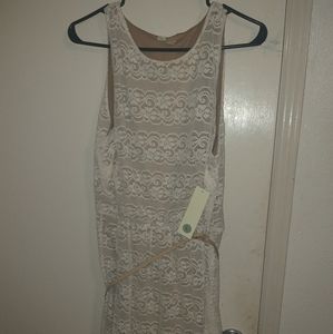 Lace overlay a line dress